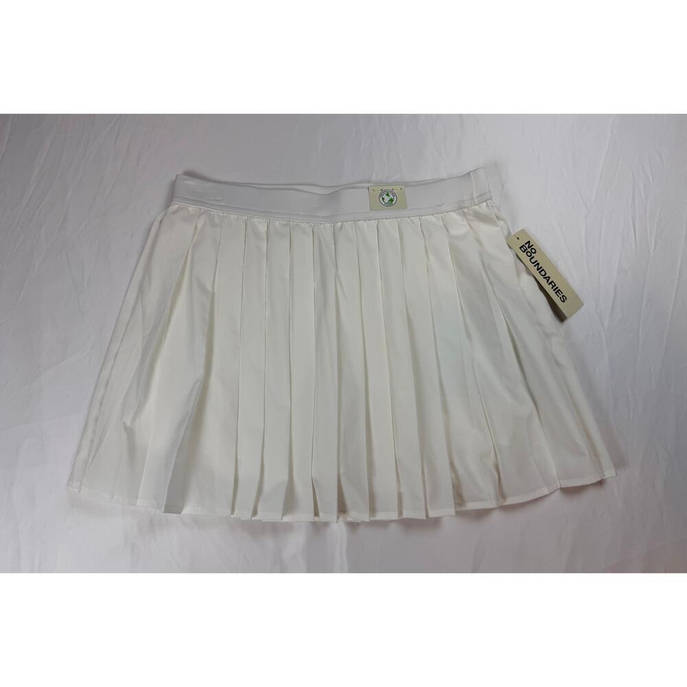 NWT No Boundaries Pleated Tennis Skirt White Sz S